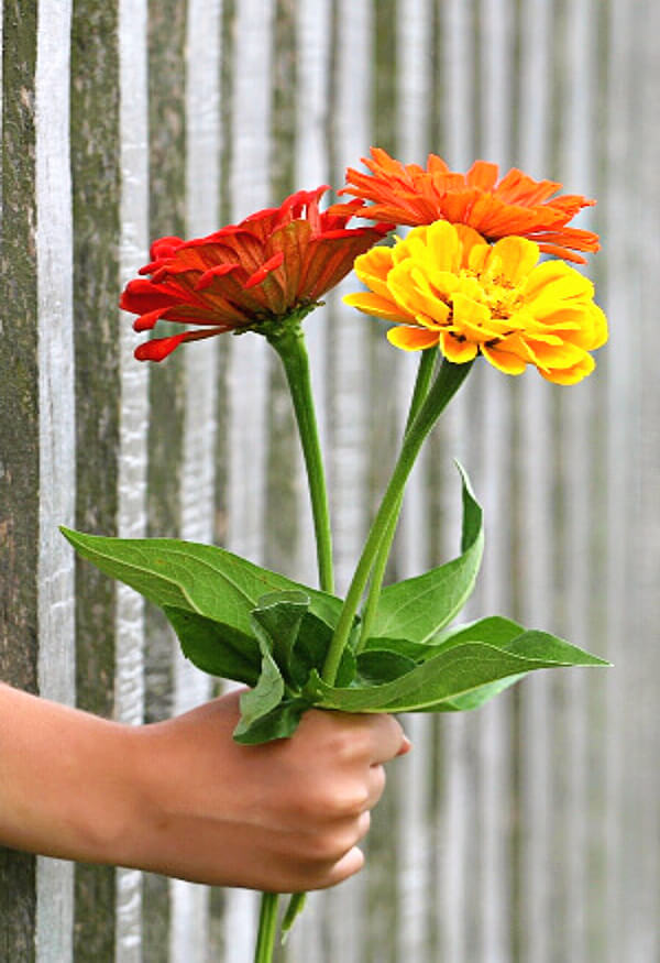 10% Offer hand with flowers