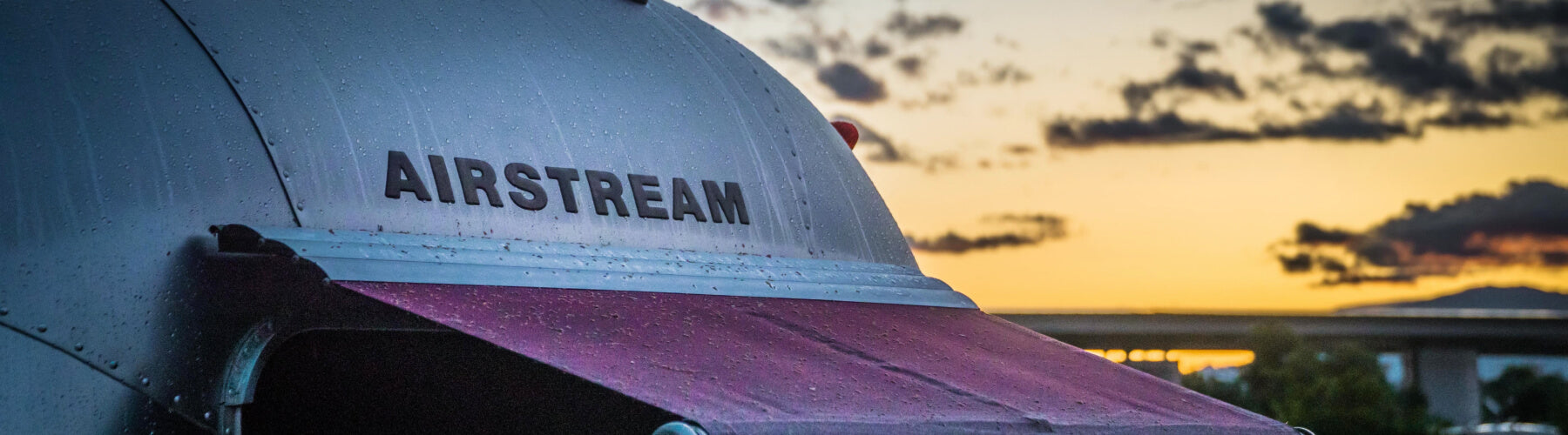 Airstream RV Against A Sunset