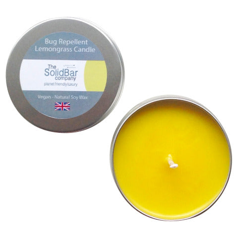 Lemongrass Natural Soy Wax Bug Repellent Candle plus the new label