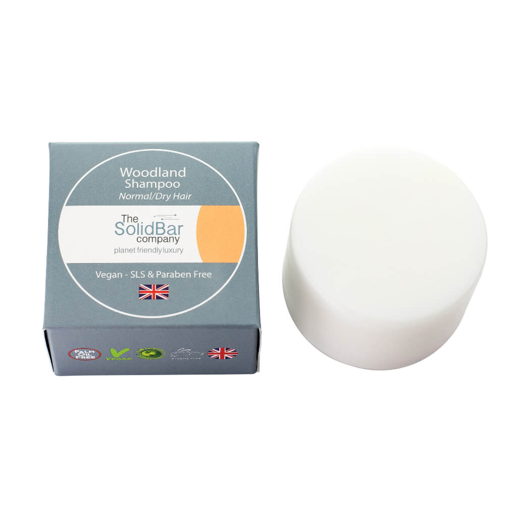 Luxury Woodland bar of shampoo for normal dry hair with a box